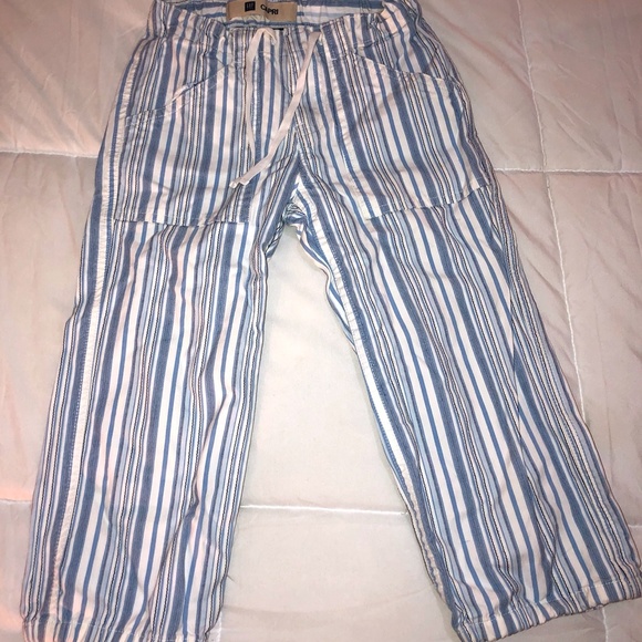 Vintage GAP Girls Capri Blue & White Striped - Picture 2 of 4